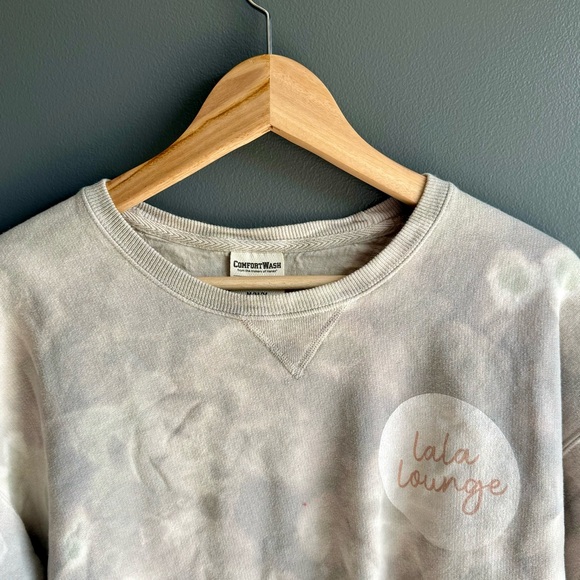 Lala Lounge Subtle Tie Dye Cropped Crew Neck Sweatshirt - Light purple/Pink M - Picture 3 of 5